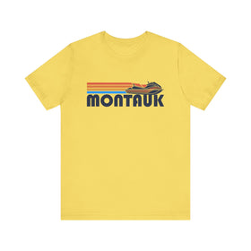 Buy maize-yellow Montauk, New York T Shirt - Retro Jetski PWC Graphic Tee