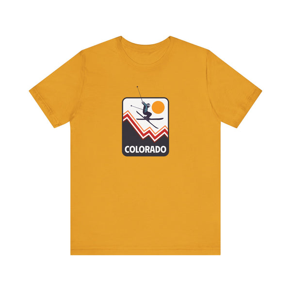 Colorado T-Shirt Retro - Adult Unisex Snow Ski Jump Colorado T Shirt