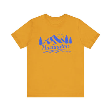 Buy mustard Burlington, Vermont T-Shirt - Retro Mountain Unisex Burlington Shirt