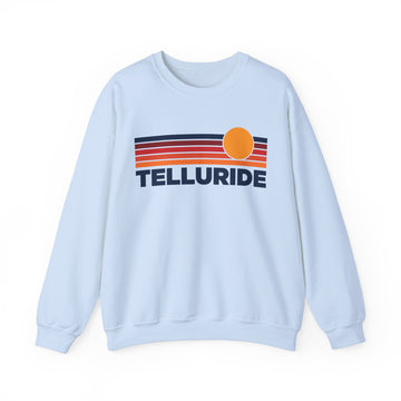 Buy light-blue Telluride, Colorado Sweatshirt Retro Sun Unisex - Telluride Vintage Inspired Warm Pullover Jumper