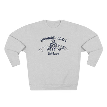 Buy heather-grey Premium Mammoth Lakes, California Ski Babe Sweatshirt
