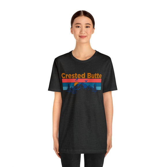 Crested Butte, Colorado Shirt - Mountain Sunset Unisex Crested Butte T-Shirt