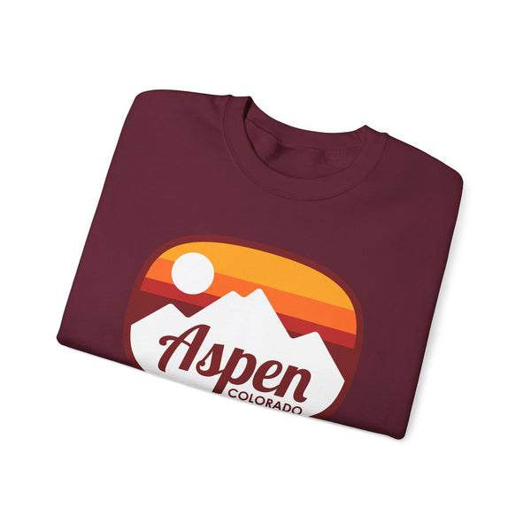 Aspen, Colorado Sweatshirt - Unisex Retro Ombre Crewneck Aspen Sweatshirt