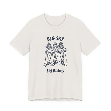 Buy vintage-white Big Sky, Montana Ski Babes T‑Shirt — Retro Skiing Graphic Tee