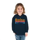 Boise Toddler Hoodie - Retro Mountain Sun Unisex Boise Toddler Sweatshirt-17