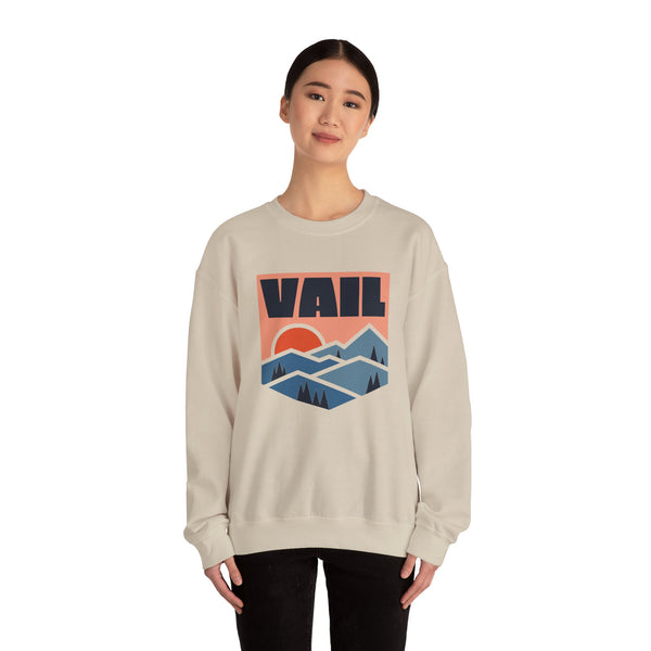 Vail, Colorado Sweatshirt Retro Mountains, Vail Unisex Graphic Crewneck