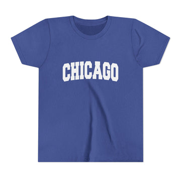 Buy heather-true-royal Chicago, Illinois Youth Graphic Tee - Kids Chicago T Shirt