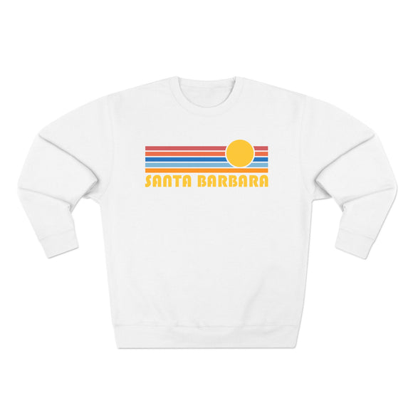 Premium Santa Barbara, California Retro Sun Graphic Sweatshirt