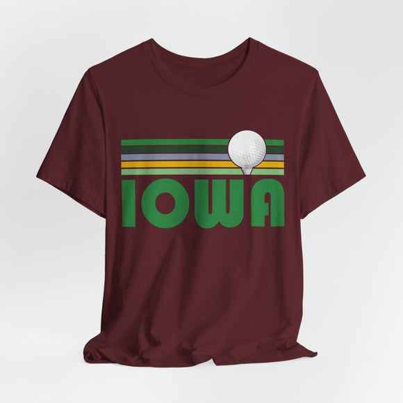 Golf Iowa T-Shirt - Retro Golf Unisex Iowa Shirt