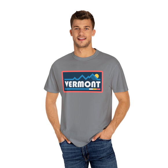 Vermont Graphic Tee, Comfort Colors Retro Mountain Unisex T shirt