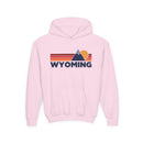 Wyoming Youth Hoodie Retro Mountain, Kids Pullover, Vintage Style Wyoming Sweatshirt-4