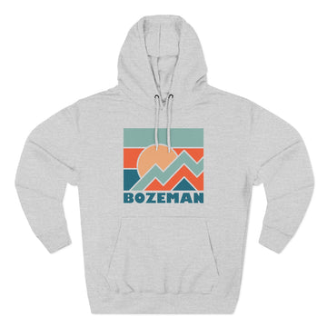 Buy heather-grey Bozeman, Montana Hoodie - Retro Mountain Unisex Sweatshirt