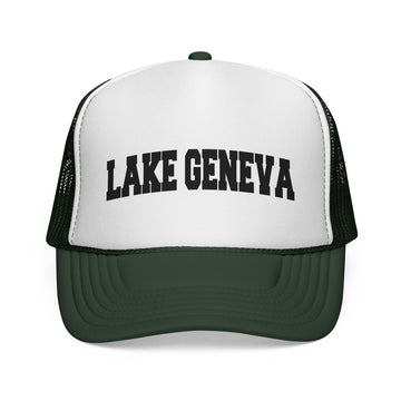 Buy dark-green Lake Geneva, Wisconsin Collegiate Style Trucker Hat