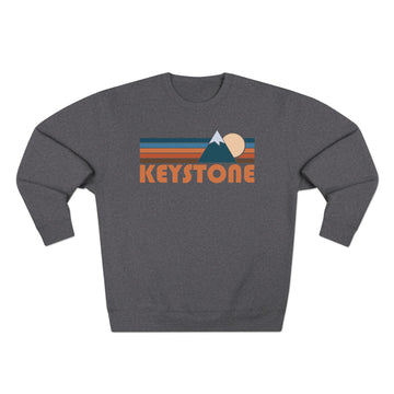 Buy charcoal-heather Premium Keystone, Colorado Retro Mountain Graphic Sweatshirt