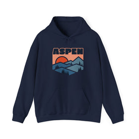 Buy navy Aspen, Colorado Hoodie - Unisex Mountain Aspen Hoodie Graphic Sweatshirt