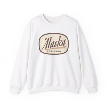 Buy white Alaska Sweatshirt - Unisex Retro Alaska Crewneck Sweatshirt