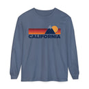 California Long Sleeve T-Shirt Retro Mountain, Unisex California Unisex Garment-dyed Long Sleeve T-Shirt-4