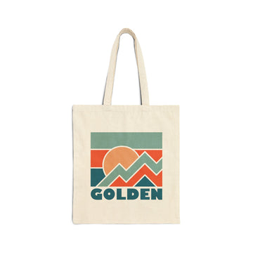 Golden, Colorado Cotton Canvas Golden Tote Bag - Sunset Square