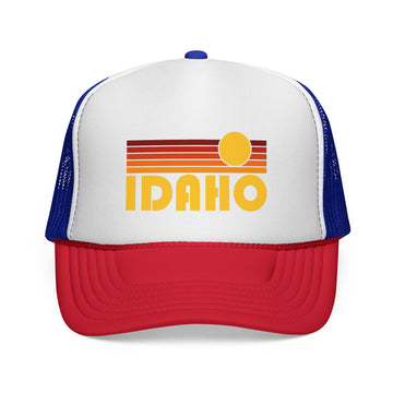 Idaho Retro Sun Trucker Hat - Vintage Style Idaho Cap