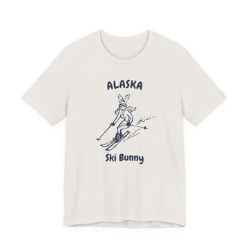 Buy vintage-white Alaska Ski Bunny T‑Shirt — Retro Skiing Graphic Tee