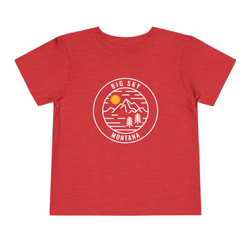 Buy heather-red Big Sky, Montana Toddler T-Shirt - Retro Mountain Toddler Big Sky Shirt