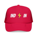 Indianapolis, Indiana Retro Trucker Hat - Lightning Foam Cap - Lightning Black-3