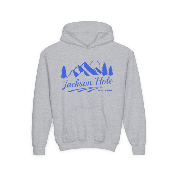 Retro Jackson Hole, Wyoming Youth Hoodie - Mountain Jackson Hole, Wyoming Kids Sweatshirt, Cute Jackson Hole, Wyoming Children's Pullover
