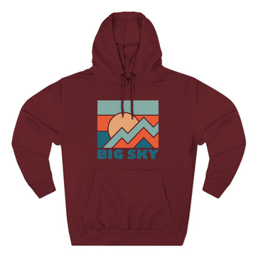 Big Sky, Montana Hoodie - Retro Mountain Unisex Sweatshirt