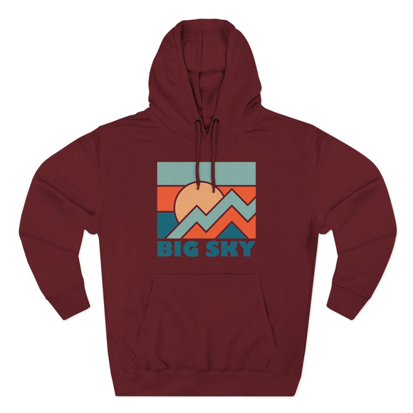 Big Sky, Montana Hoodie - Retro Mountain Unisex Sweatshirt