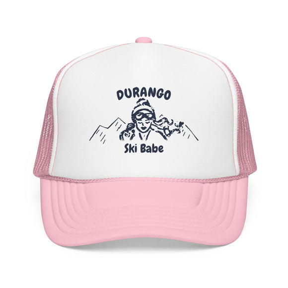 Durango, Colorado Ski Babe Trucker Hat — Foam Mesh Cap