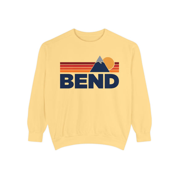 Bend, Oregon Mountain Stripes Sweatshirt | Comfort Colors - 100% Cotton