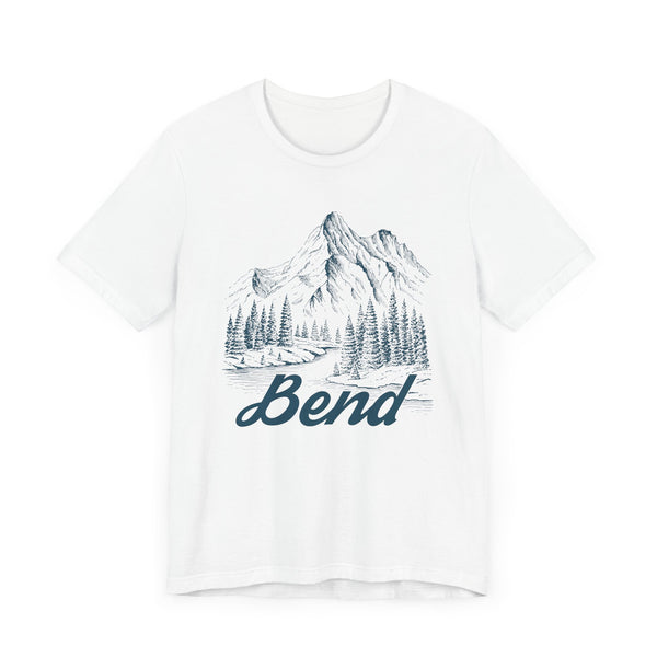 Bend, Oregon Graphic Tee - Mountain Illustration Bend T Shirt