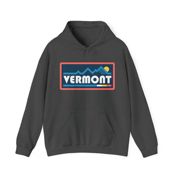 Buy dark-heather Vermont Hoodie - Sun Unisex Vermont Hoodie Graphic Sweatshirt