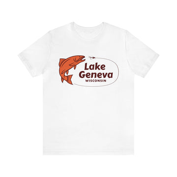 Buy white Lake Geneva, Wisconsin T-Shirt - Unisex Fishing Shirt