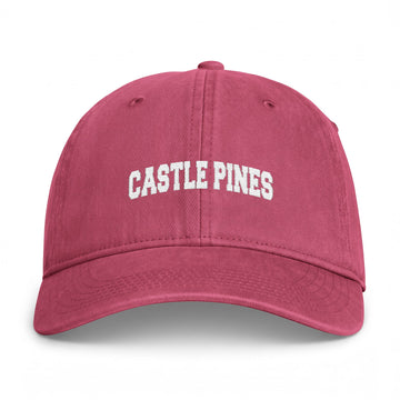 Buy crimson Castle Pine, Colorado Washed Baseball Cap - Vintage Coastal Comfort Colors