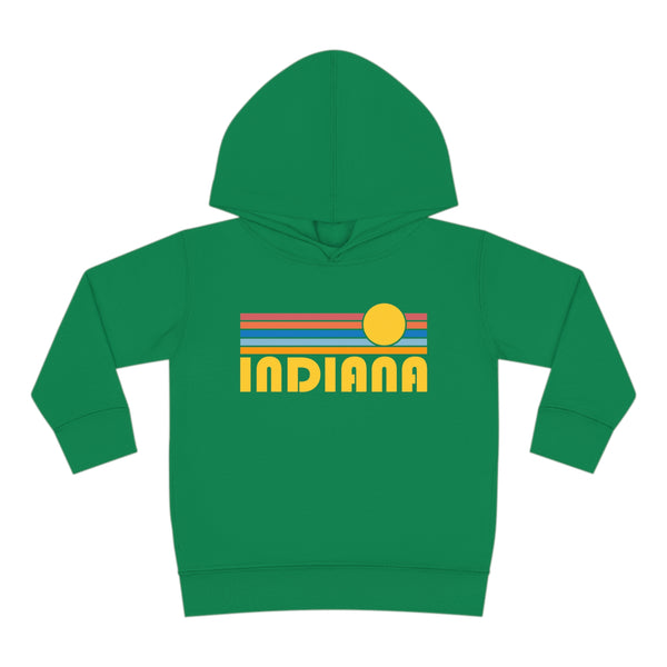 Indiana Toddler Hoodie - Retro Sunrise Unisex Indiana Toddler Sweatshirt