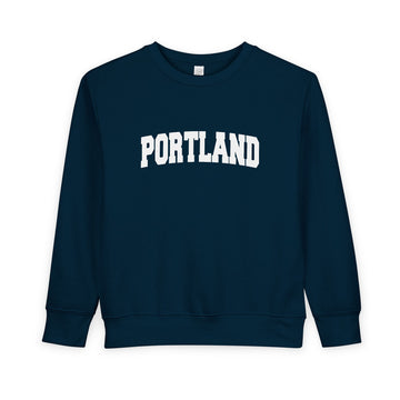 Buy navy Portland, Oregon Sweatshirt - Portland Toddler Crewneck Sweatshirt