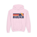 Alaska Youth Hoodie Retro Mountain, Kids Pullover, Vintage Style Alaska Sweatshirt-4