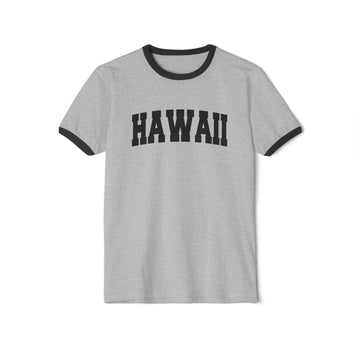 Hawaii Cotton Ringer Graphic Tee - Unisex Hawaii T Shirt, Vintage Style Tee, Men's/Women's Tee