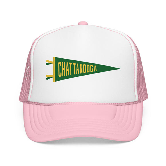 Chattanooga, Tennessee Pennant Trucker Hat — Retro Flag Foam Cap