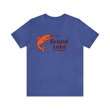 Buy heather-true-royal Grand Lake, Colorado T-Shirt - Unisex Fishing Shirt