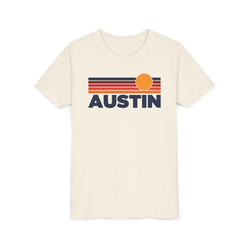 Austin, Texas Youth T-Shirt — Retro Sun Tee