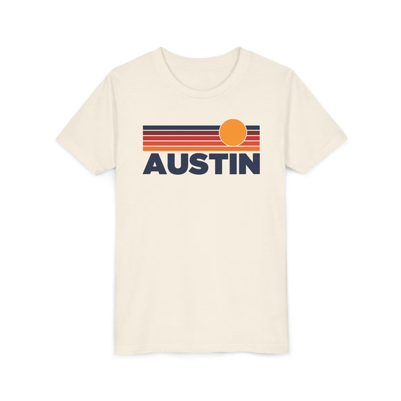 Austin, Texas Youth T-Shirt — Retro Sun Tee