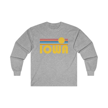 Buy sport-grey Iowa Long Sleeve Shirt - Retro Unisex Shirt
