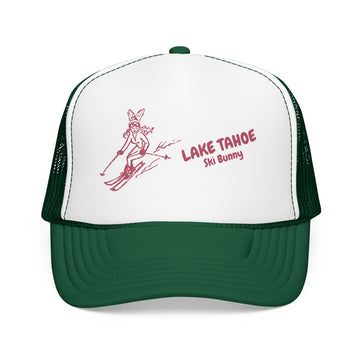 Buy kelly-white-kelly Lake Tahoe, California Ski Bunny Foam Trucker Hat