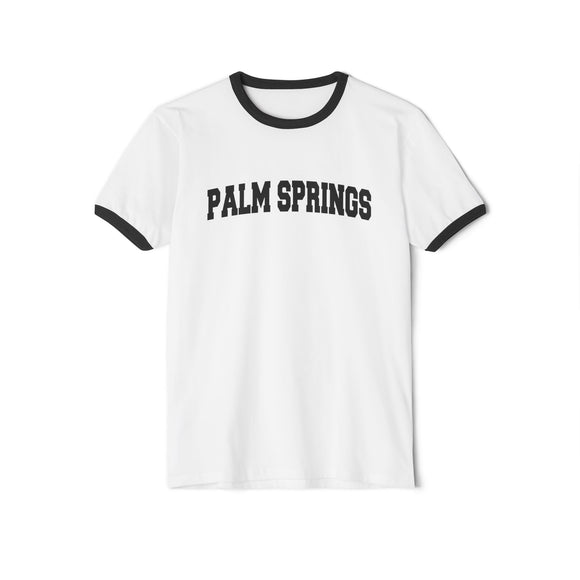 Palm Springs, California Cotton Ringer Graphic Tee - Unisex Palm Springs T Shirt, Vintage Style Tee, Men's/Women's Tee