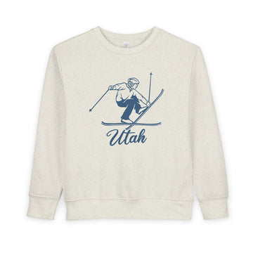 Utah Toddler Sweatshirt - Vintage Ski Utah Toddler Crewneck Sweatshirt