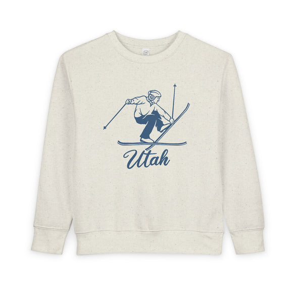 Utah Toddler Sweatshirt - Vintage Ski Utah Toddler Crewneck Sweatshirt