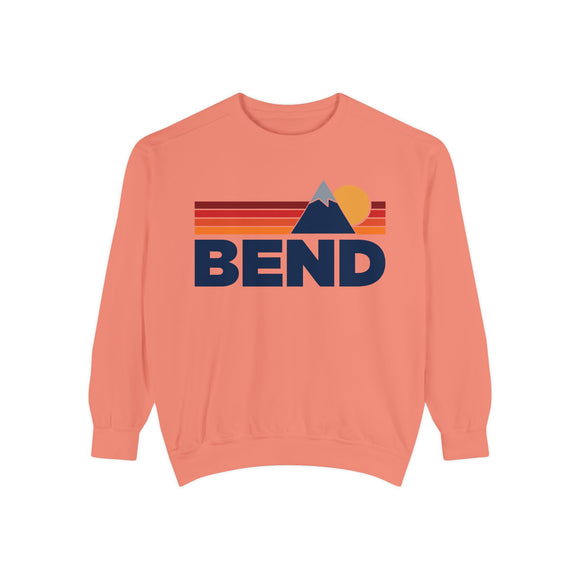 Bend, Oregon Mountain Stripes Sweatshirt | Comfort Colors - 100% Cotton
