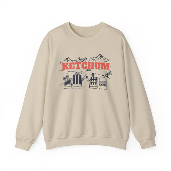 Ketchum, Idaho Sweatshirt Après-Ski Crewneck - Mountain Ski Lodge Design